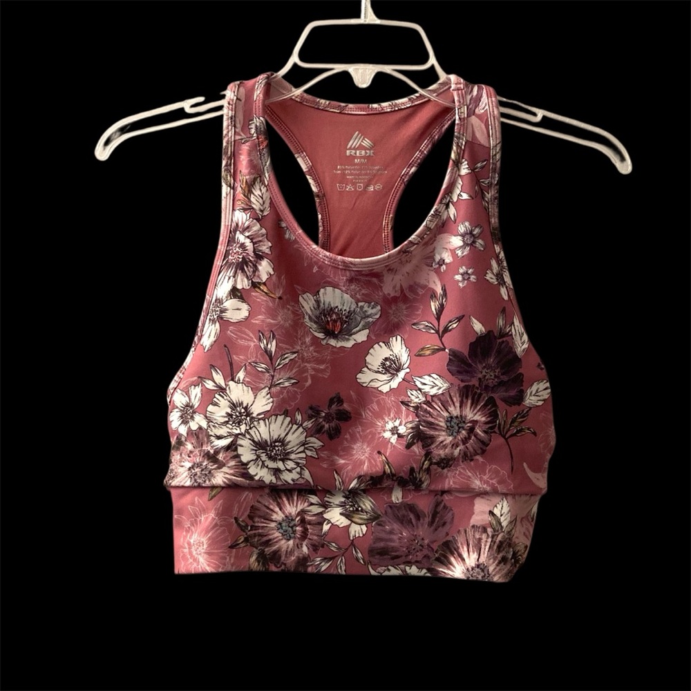 RBX Pink Racerback Sports Bra Medium